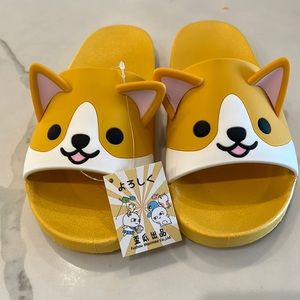 Cute corgi sandals..European size 38-39, so us size 7-8. Brand new